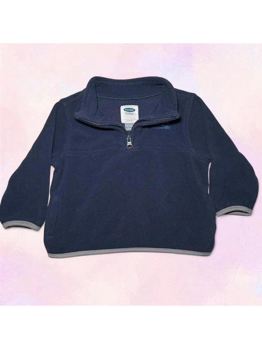Old Navy Navy Fleece Half Zip Sweater 18-24 Months